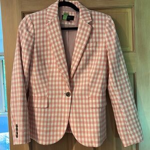J Crew pink gingham blazer
